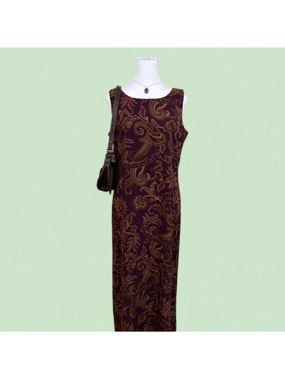 90s paisley boho dress